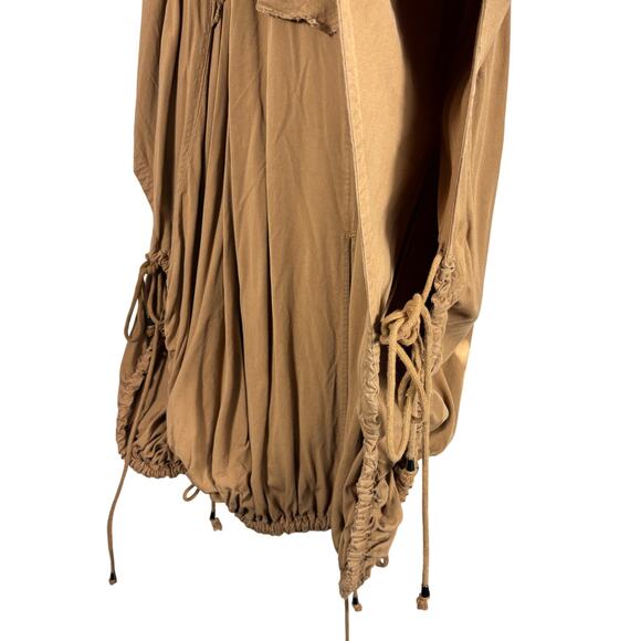 PILCRO Anthropologie ONE SIZE Viscose Utility Popover Jacket Coat Tan - Picture 10 of 11